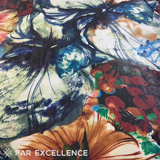 Silk voile with fancy print