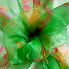 Silk organza with fancy print