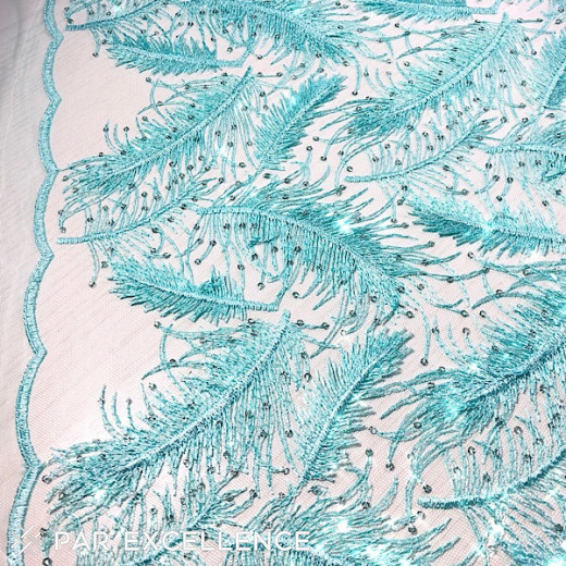 Lace embroidered embellished