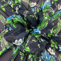Silk voile with fancy print