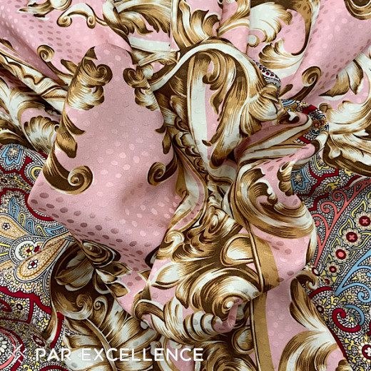 Silk jacquard with fancy print