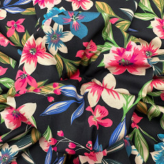 Cotton stretch twill with a fancy print