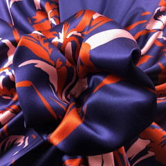 Silk double satin with fancy print